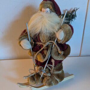 Vintage Rustic Ski Santa Claus Kurt Adler Farmhouse Christmas Holiday Home Decor